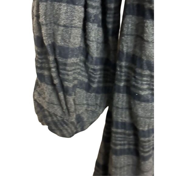 Free People Duster Womens Gray Oversized Plaid Flannel Coat Robe Jacket - Picture 5 of 8